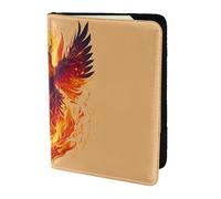 ZTPOWQA Phoenix Print - Custodia a portafoglio in pelle per passaporto e documenti di viaggio, con stampa di fenici, Nero , taglia unica