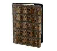 ZTPOWQA Portafoglio da viaggio in pelle con stampa di geroglifici dell'antico Egitto, per uomo e donna, elegante e sicuro, Nero , taglia unica