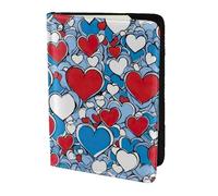 ZTPOWQA Romantico cuore rosso stampa uomo donna passaporto documento di viaggio elegante sicuro portafoglio in pelle accessorio, Nero , taglia unica