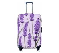 ZTPOWQA Romantico Viola Lavanda Stampa Lavabile Valigia Copertura Personalizzata Bagagli Protector Viaggio Elastico Anti Graffio, Nero , S