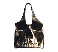 ZTPOWQA Skull Rock Roll Skeleton Bone Print Extra Large Canvas Tote Bag Eco-Friendly Borse a tracolla Shopping Viaggi Borsa quotidiana