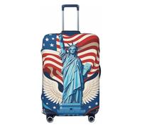ZTPOWQA Statua della Libertà Stampa Lavabile Valigia Copertura Personalizzata Bagagli Protector Viaggio Elastico Anti Graffio, Nero , L
