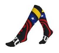ZTPOWQA Venezuela Rain Print Travel Running Socks per uomini e donne calzini atletici per atleti e lunghi voli, 1 nero, Taglia unica