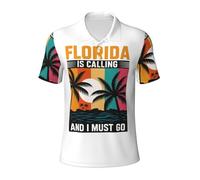 ZTPOWQA We're Going to Florida Stampa Polo Magliette a maniche corte Traspirante Golf Lavoro Attività all'aperto Abbigliamento casual, Nero , L