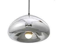 ZTTECH 300mm Oro Lampada a Sospensione in Vetro Processo di Placcatura Altezza Regolabile Lampadario Moderno per Cucina Sala da Pranzo Soggiorno Bar e Ristorante(Argento)