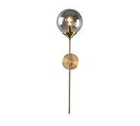 ZTTECH Applique da parete industriale vintage, globo in vetro Fuliggine con lampada da parete in oro a braccio lungo, applique da comodino in oro (Fuliggine)