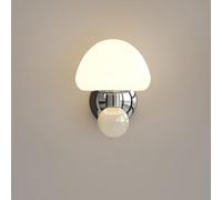 ZTTECH Cream Mushroom Lampada da Parete 15cm LED Applique 3 Opzioni Temperatura Colore Materiale Ferro Vetro Design Elegante Ideale per Camera Soggiorno Cucina Corridoio Scala (Panna)