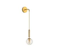 ZTTECH Globo in vetro trasparente da 150 mm e metallo dorato Applique da parete Lampada da parete a goccia per comodino (Vetro trasparente e metallo dorato)