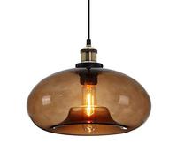 ZTTECH Lampada a Sospensione in Vetro Marrone 28 cm Stile Industriale Vintage Regolabile per Cucina Camera da Letto Sala da Pranzo Compatibile con Lampadina E27 (Marrone)