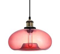 ZTTECH Lampada a Sospensione in Vetro Rosa 28 cm Stile Industriale Vintage Regolabile per Cucina Camera da Letto Sala da Pranzo Compatibile con Lampadina E27 (Rosa)