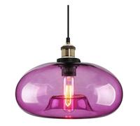 ZTTECH Lampada a Sospensione in Vetro Viola 28 cm Stile Industriale Vintage Regolabile per Cucina Camera da Letto Sala da Pranzo Compatibile con Lampadina E27 (Viola)