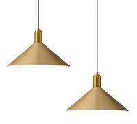 ZTTECH Lampada a Sospensione Minimalista Moderna 35 cm Altezza Regolabile Attacco E27 Lampada Pendente in Metallo per Isola Cucina Sala da Pranzo Camera da Letto Bar Caffetteria (Oro-2 pezzi)