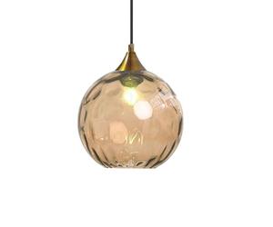 ZTTECH Lampada Sospensione Vetro Ambra 200 mm Stile Vintage Supporto Metallo Dorato Bronzo Attacco E27 Lampada Soffitto Isola Cucina Sala Pranzo Camera Letto Soggiorno (Ambra, 200mm)