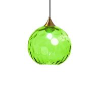 ZTTECH Lampada Sospensione Vetro Verde 200 mm Stile Vintage Supporto Metallo Dorato Bronzo Attacco E27 Lampada Soffitto Isola Cucina Sala Pranzo Camera Letto Soggiorno (Verde, 200mm)