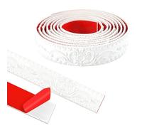 ZTVOWTO 300cm*3.6cm Modanatura Adesiva, Rifiniture da Parete, 3D Finitura Decorativa per Bordi Specchio, Mobili, Cornici Porte, Soffitti, Home Decoration(Bianco)