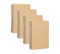 ZTVOWTO 4 Pezzi Kraft Copertina Taccuino A5, Quaderno Spirale 120 Pagine/60 Fogli Quadernino Appunti per Scuole e Uffici