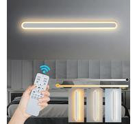 ZTWLEED Applique da Parete Interno Dimmerabile,32W LED Lampada da Parete con Telecomando 2.4GHz,Applique da parete Moderno Lunga per Soggiorno Camera da Letto Scala Corridoi Bianco 80CM 110-240V