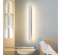 ZTWLEED Applique da Parete Interno Dimmerabile,32W LED Lampada da Parete con Telecomando 2.4GHz,Applique da parete Moderno Lunga per Soggiorno Camera da Letto Scala Corridoi Bianco 80CM 110-240V