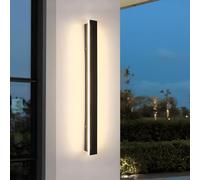 ZTWLEED Applique Esterno LED 21W 100CM Nero IP65,Luce Bianco Caldo 3000K