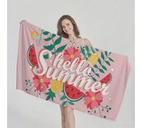 ZTYROLJ Asciugamano da spiaggia in spugna con motivo frutta, 180 x 90 cm, XXL, delicato sulla pelle, grande, assorbente, per spiaggia, sauna con borsa, perfetto per lo stran, viaggio