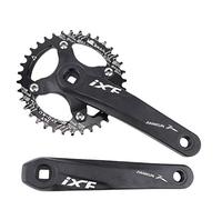 ZTZ Guarnitura Quadrata da 170 mm per Mountain Bike con Corona 104 BCD 32/34/36/38T, Corona e Pedivella Tonda MTB in Lega di Alluminio, Fit Shimano, SRAM, FSA (34T, Nero)