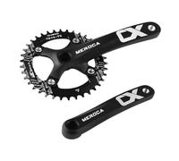 ZTZ Mountain Bike 170mm Guarnitura con 104 BCD 32/34/36/38T Corona, Lega di Alluminio MTB Manovella Stretta Larga CNC Bulloni Corona Rotonda (34T, Nero)