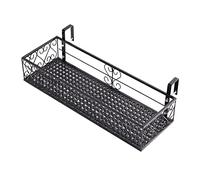 ZTZBFGM 60x20x12cm, Fioriera Sospesa per Ringhiera Porta Piante da Balcone Scaffale per Ringhiera per Fiori, Ringhiera in Ferro per Fiori Rettangolare per Ringhiera Esterna