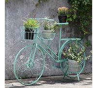 ZTZBFGM Verde, Scaffale per Piante Portafiori, Scaffale Porta-Fiori in Ferro, Creativa Bicicletta Porta Piante Fioriera Verticale A Scala per Balcone Giardino Interna Esterna