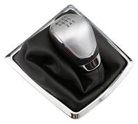 ZTZHVNVGK Gear Stick Pomello Per Ford Per Focus 2 MK2 2005-2011 Per Fiesta Per Kuga 2008-2012 Pomello Cambio A 5 6 Marce Cuffia Pelle(6 Silver With Dust)
