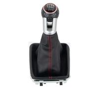 ZTZHVNVGK Gear Stick Pomello Per VW Per Golf 7 A7 MK7 GTI GTD 2013-2018 Pomello Cambio Pelle 5 6 Marce Modello Personalizzabile Guida A Sinistra(Red Line,6 speed)