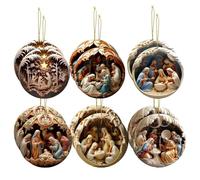 Zuasdvnk 12 decorazioni natalizie in legno, per presepe in legno, decorazioni religiose natalizie, decorazioni per albero di Natale, decorazioni pasquali per la casa e il caminetto