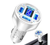 Zuasdvnk Adattatore per caricabatteria da auto USB, caricabatteria da auto a ricarica rapida | Caricabatteria per auto super veloce 4 in 1 | Caricabatteria da auto super veloce 3.1A con 4 porte USB