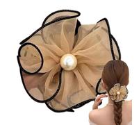 Zuasdvnk Artiglio dei capelli di clip per capelli floreale | Clip per capelli coreana perla | Elastico per capelli per coda di cavallo per parrucchiere, fermagli per capelli da donna per