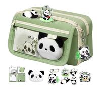 Zuasdvnk Astuccio grande capiente con panda astuccio per matite ad alta capacità per ragazzi ragazze adolescenti forniture di cancelleria per la scuola universitaria media, Verde, Refer to