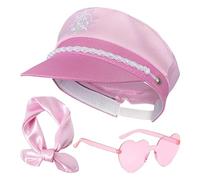 Zuasdvnk Cappello da capitano, costume completo trapuntato con, costume e con occhiali da sole e sciarpa, fotografici per eventi cosplay e festival