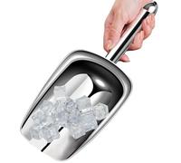 Zuasdvnk Cucchiaio da ghiaccio in acciaio, cucchiaio da ghiaccio in metallo | Cucchiaio da cibo per cani, secchio per ghiaccio multiuso antiruggine, lavabile in lavastoviglie, con fibbia di