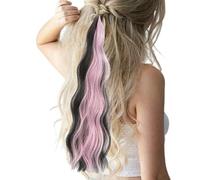 Zuasdvnk Estensioni dei capelli a coda di cavallo, estensioni delle per le donne | Coda di cavallo intrecciata colorata avvolgente naturale con cravatta elastica,Parrucca intrecciata