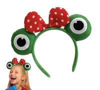 Zuasdvnk Fasce divertenti, fascia per rana | Cerchietto per la testa della fascia per capelli in peluche dei cartoni animati, per capelli di Halloween, copricapo di rana verde, fasce
