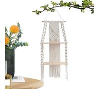 Zuasdvnk Macrame Plant Shelf Hanger, Mensole boho per parete | Trasformatore in corda intrecciata a mano, 2 tigri INNOOR Floating originale realizzato a mano corda boho SHOHO STANER per esigenza