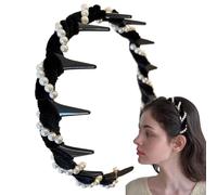 Zuasdvnk Nastro per perline per donne, fascia per capelli ondulati, alla moda, non antiscivolo, accessorio per capelli per donne