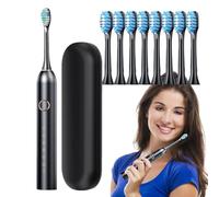 Zuasdvnk Spazzolini da denti elettrici per viaggi, spazzolini da denti ricaricabili con custodia, spazzolino elettrico per adulti, spazzolino da denti ricaricabile 40.000 VPM, 6 modalità, timer