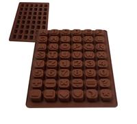 Zuasdvnk Stampo in silicone per lettere e numeri, per fondente, cioccolato, 48 griglie, stampi in silicone con 26 lettere, antiaderente, numero 1-9, grafico,