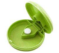 Zuasdvnk Tagliapillole da viaggio - Robusto tritatutto per compresse di piccole dimensioni con lame in acciaio inossidabile - Scatola portaoggetti facile da trasportare e aperta con fibbie per