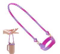 Zuasdvnk Tracolla per bottiglie d'acqua, manico per cintura per bottiglie d'acqua, corda di supporto in silicone, corda per tazze, latte, tè e tazze da caffè, viola + rosso rosa, vedi descrizione,