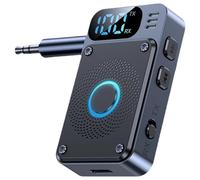 Zuasdvnk Trasmettitore TV senza fili - Trasmettitore FM per Autoradio - Convertitore audio con display digitale da 3,5 mm per auto da viaggio aereo computer cuffie smartphone