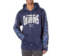 Zubaz Felpa con Cappuccio da Uomo Detroit Lions Solid W/Rainstorm Blue/Gray Viper Print Accent SM