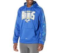Zubaz Felpa con Cappuccio da Uomo Detroit Lions Solid W/Rainstorm Blue/Gray Viper Print Accent SM