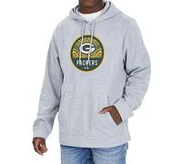 Zubaz NFL Green bay Packers - Felpa con Cappuccio da Uomo, con Grafica a Squadra, Grigio, Taglia M