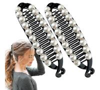 Zubehors Clip di banana Capelli spessi, clip di banana per capelli sottili - Clip a doppio capelli Calta della coda di cavallo Barrette - 2x per lo styling non slip forti per stili spessi, sottili e