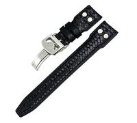 ZUC Cinturino per orologio in vera pelle intrecciata con rivetti da 20 mm, 21 mm, 22 mm, per IWC Big Pilot Portuguese Pilot IW3777, cinturino di ricambio in pelle di mucca, Black Silver Round, 22mm